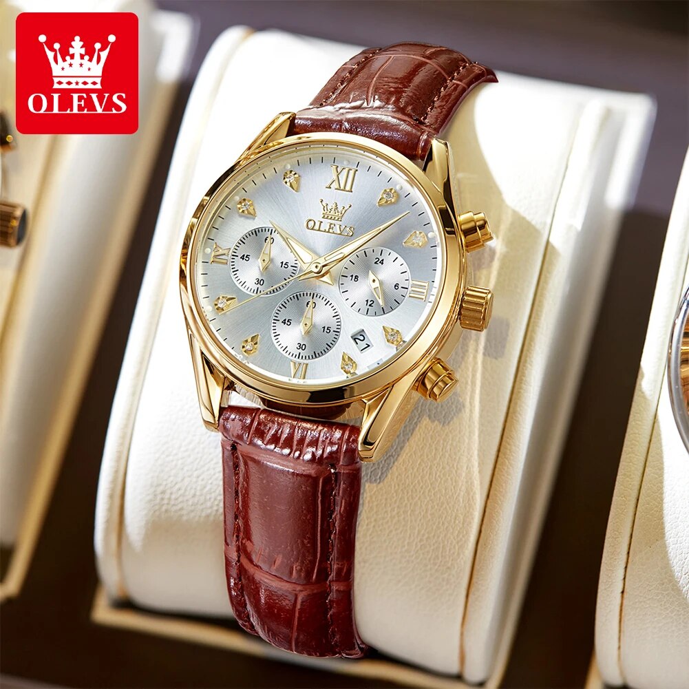 Edge Tape Roll - OLEVS 5523 Women's Watches Leather Strap