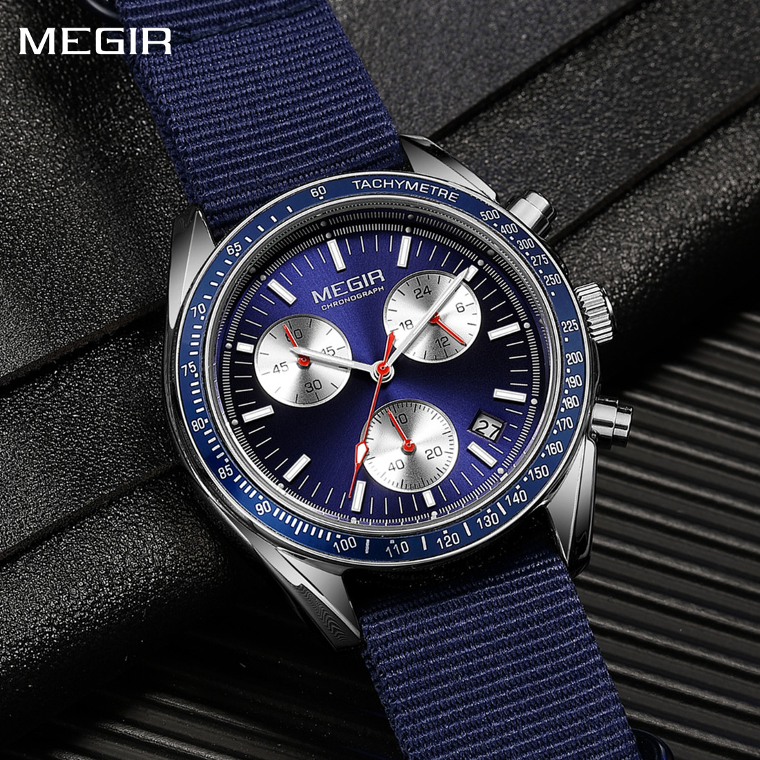 Edge Tape Roll - MEGIR Chronograph Canvas Strap Men Sport