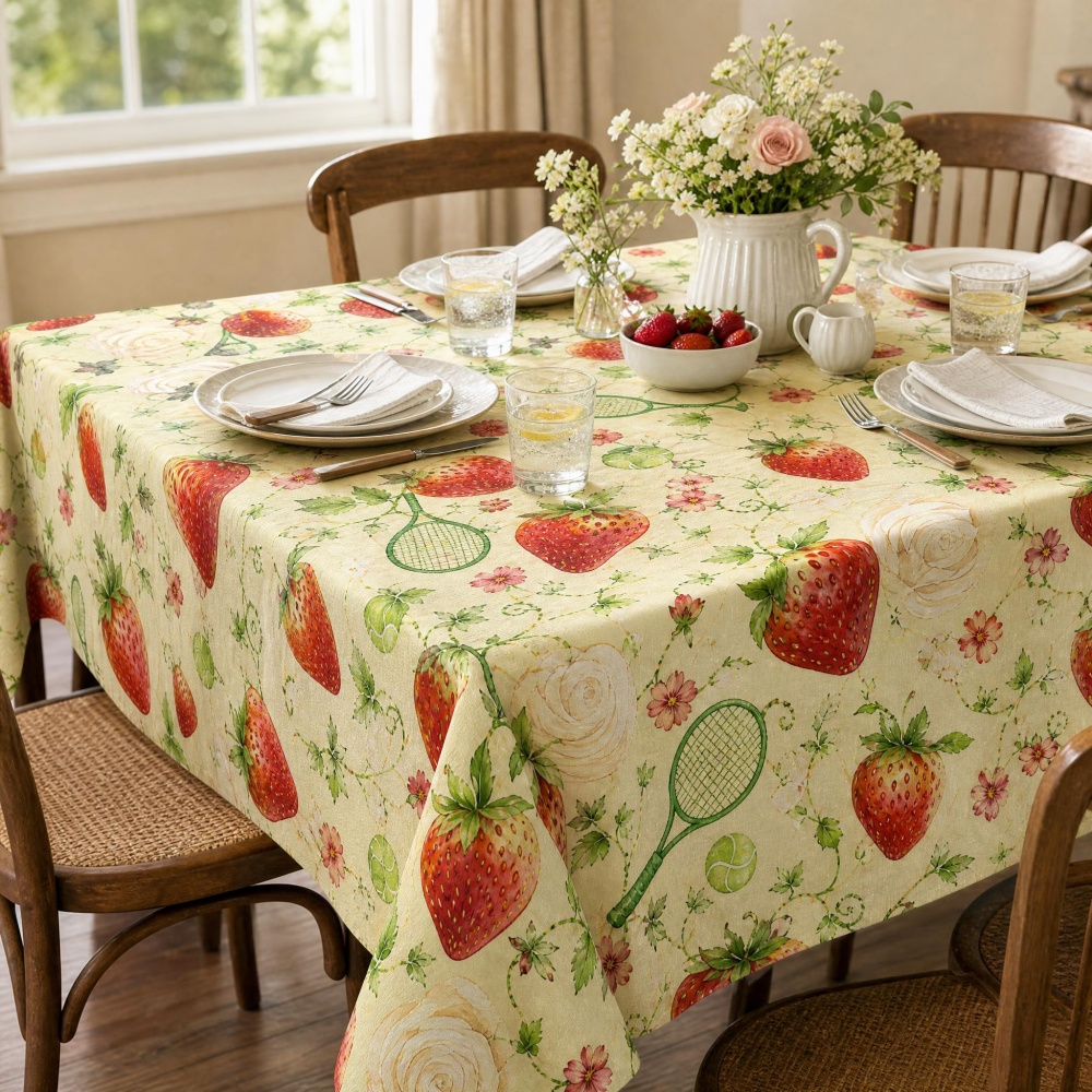 Strawberry Floral Table Cloth  – Table Tennis News Today recenzja i cena