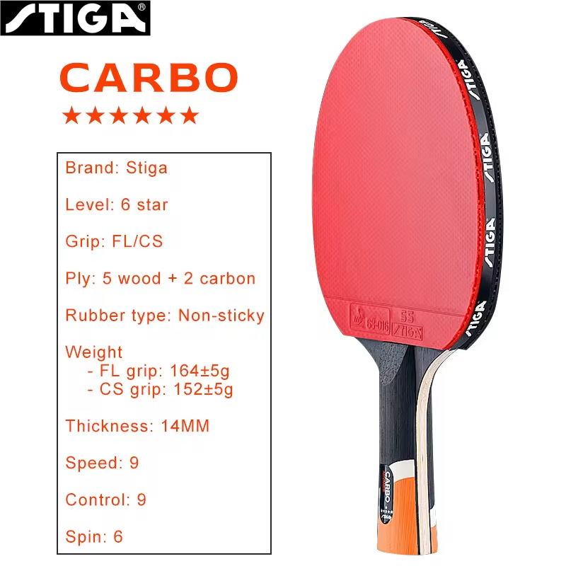 STIGA CARBO 6 Star Table Tenni – Table Tennis Bat Butterfly recenzja i cena