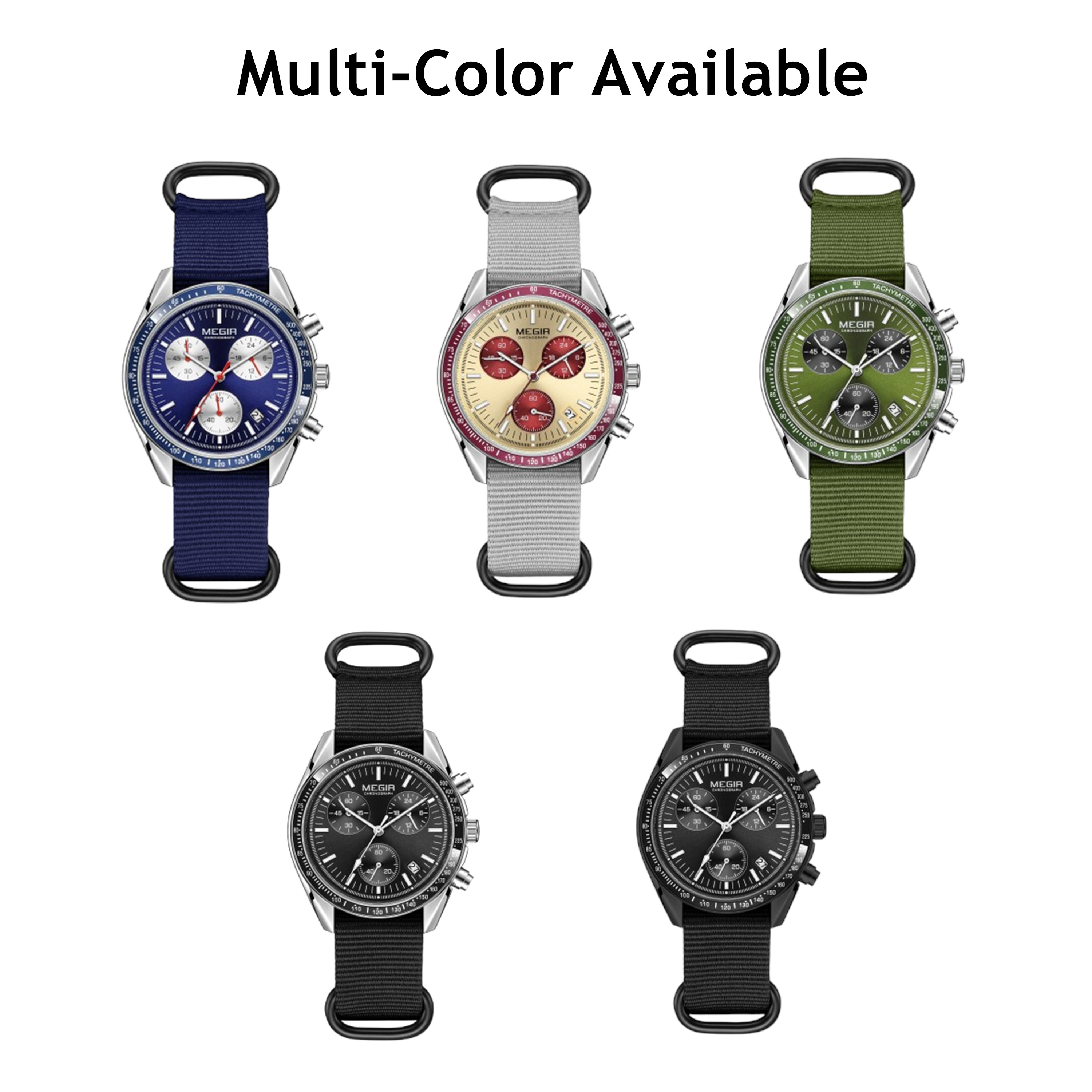 MEGIR Chronograph Canvas Strap – Edge Tape Roll recenzja i cena