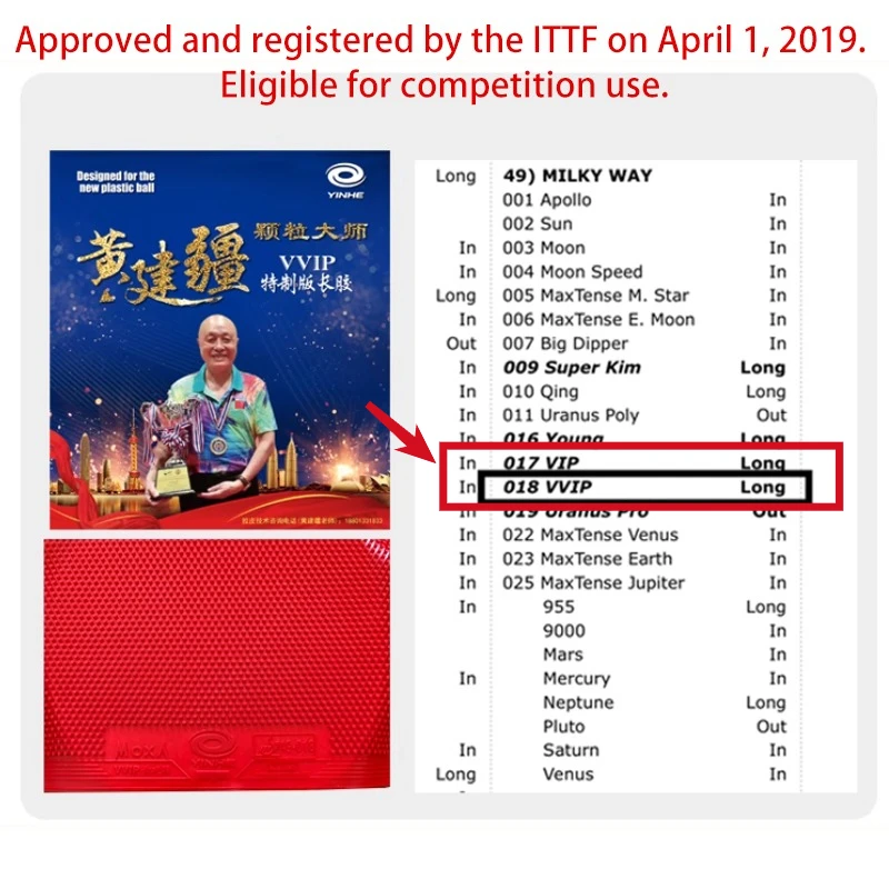 YINHE Huang Jianjiang VIP VVIP – Table Tennis Club recenzja i cena